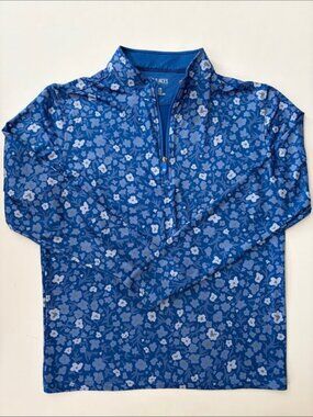 Pins & Aces Golf Men’s Quarter Zip Pullover Blue Floral size Small